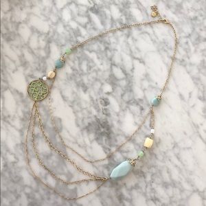 Gold and Teal Layering Necklace
